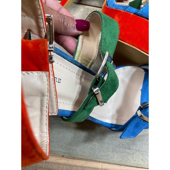9M New Q by Esquire Bright Party Heels Orange Green Blue - Picture 8 of 8
